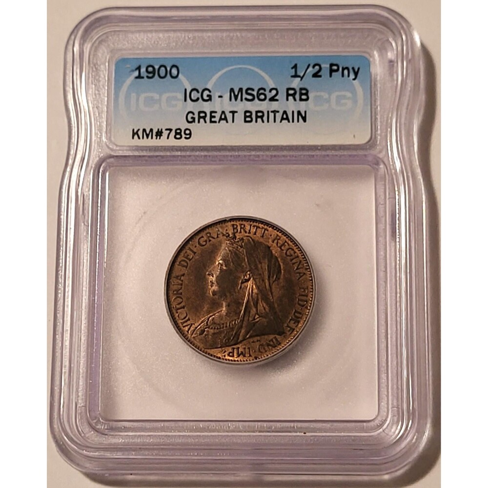 Great Britain Victoria 1900 1/2 Penny MS62 RB ICG